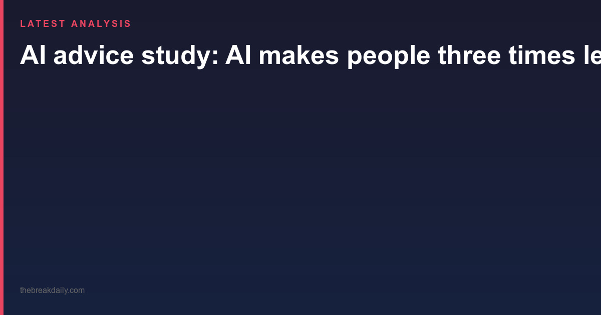 AI advice study: AI makes people three times less accurate before correction