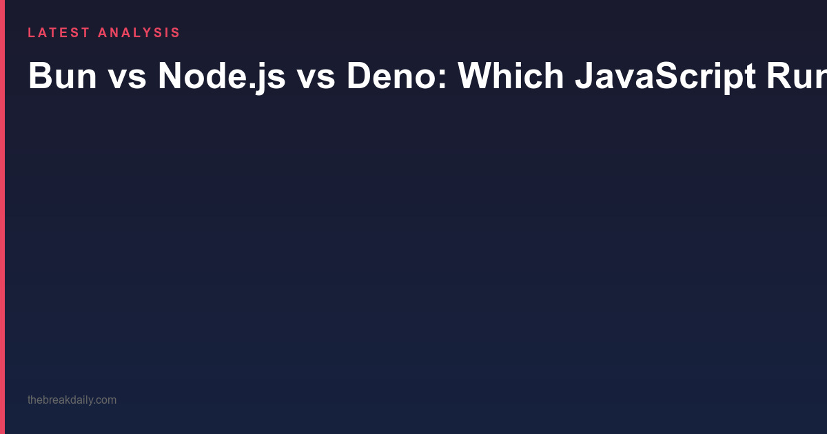 Bun vs Node.js vs Deno: Which JavaScript Runtime Should Power Your AI Coding Agent?