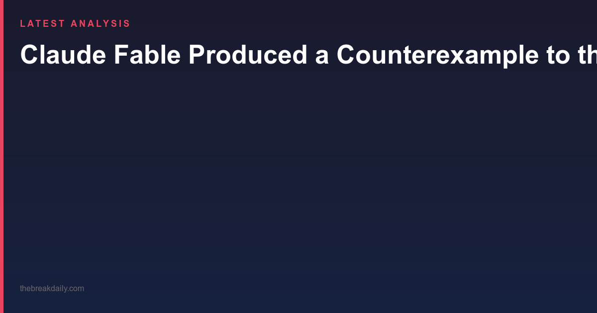 Claude Fable Produced a Counterexample to the Jacobian Conjecture — A Major AI Math Breakthrough