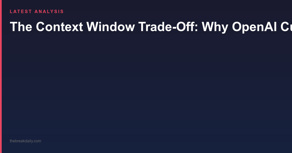 The Context Window Trade-Off: Why OpenAI Cut Codex's Memory and What It Means for AI Coding Agents