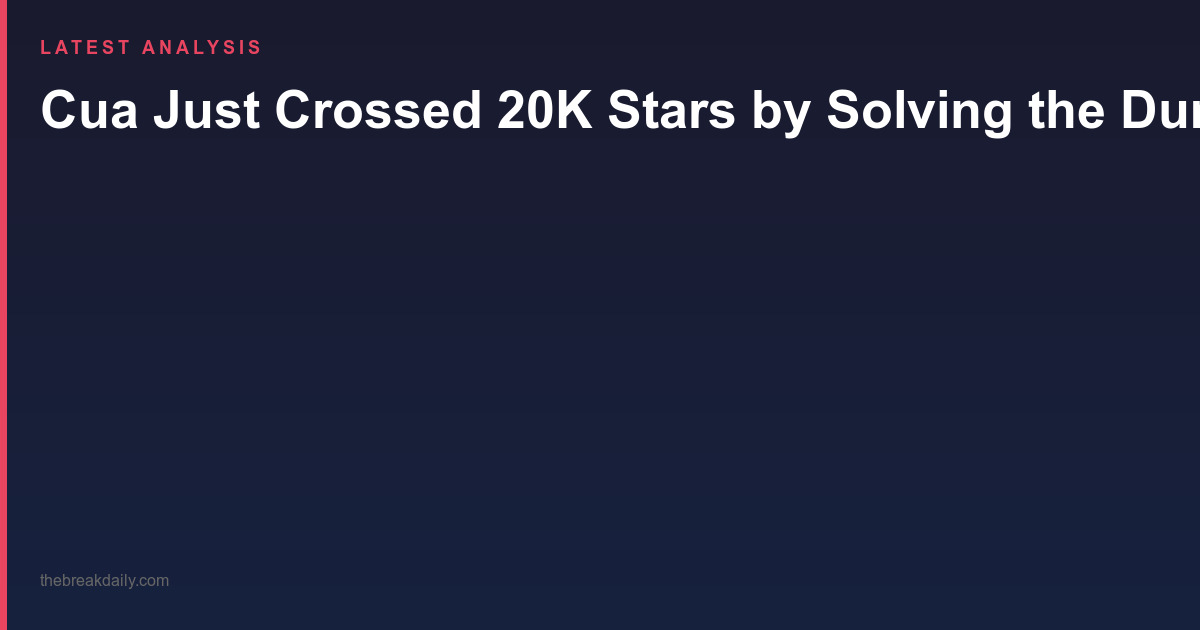 Cua Just Crossed 20K Stars by Solving the Dumbest Problem in Computer-Use Agents: Giving Them a Real Computer