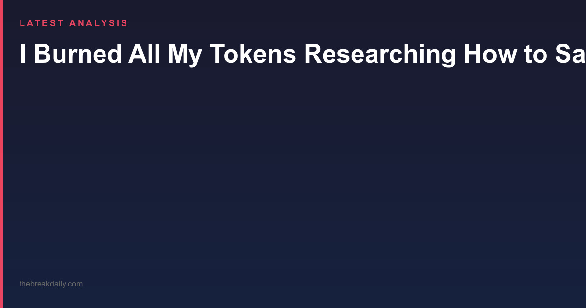 I Burned All My Tokens Researching How to Save Tokens — A Deep Research Pipeline Case Study