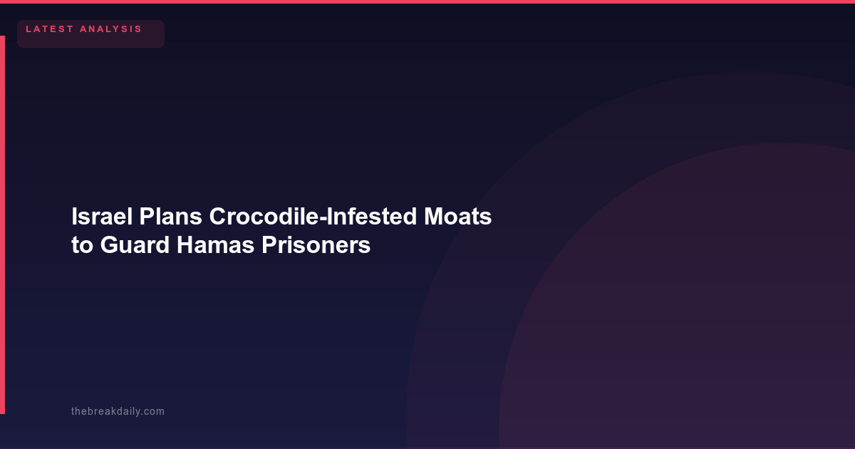 Israel Plans Crocodile-Infested Moats to Guard Hamas Prisoners