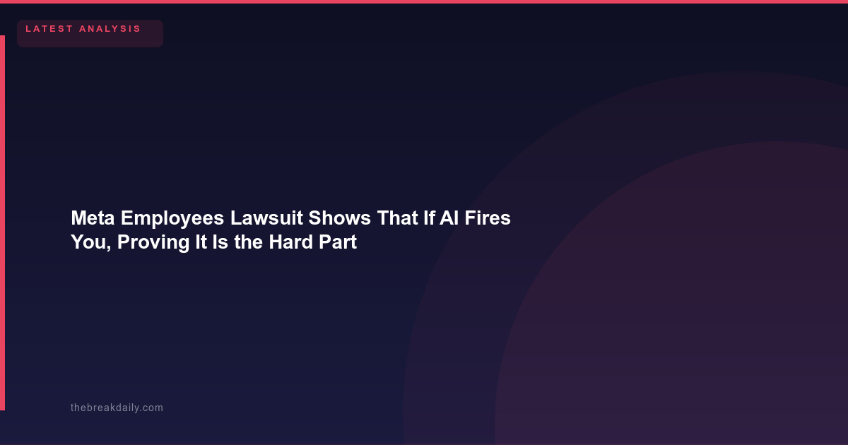 Meta Employees Lawsuit Shows That If AI Fires You, Proving It Is the Hard Part