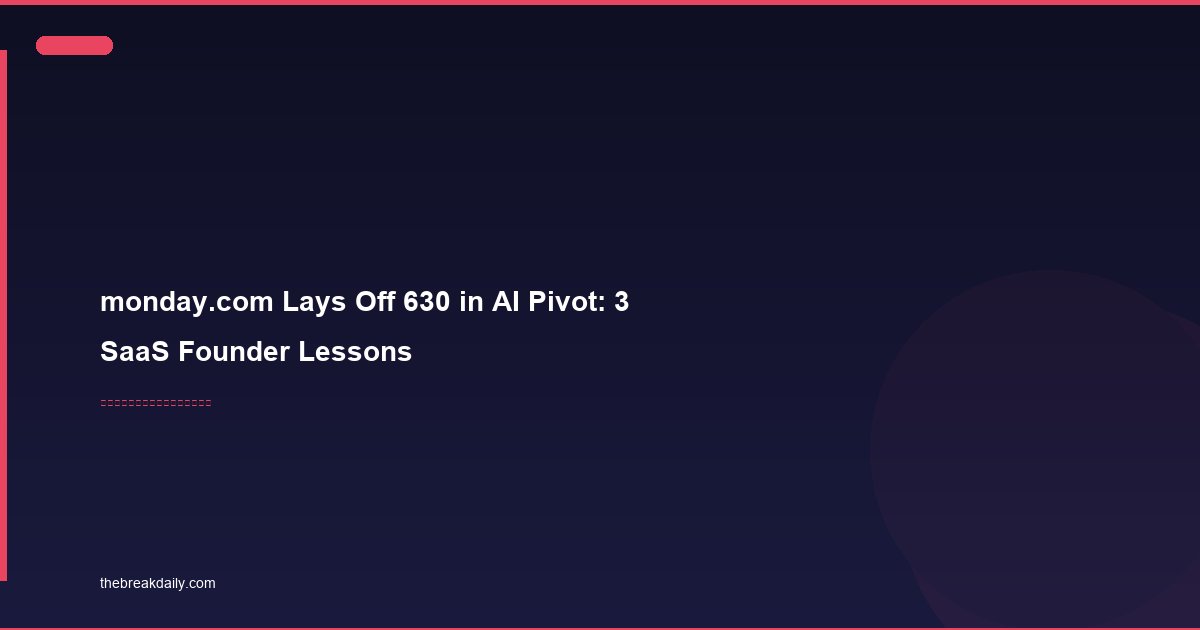 monday.com Lays Off 630 in AI Pivot: 3 SaaS Founder Lessons