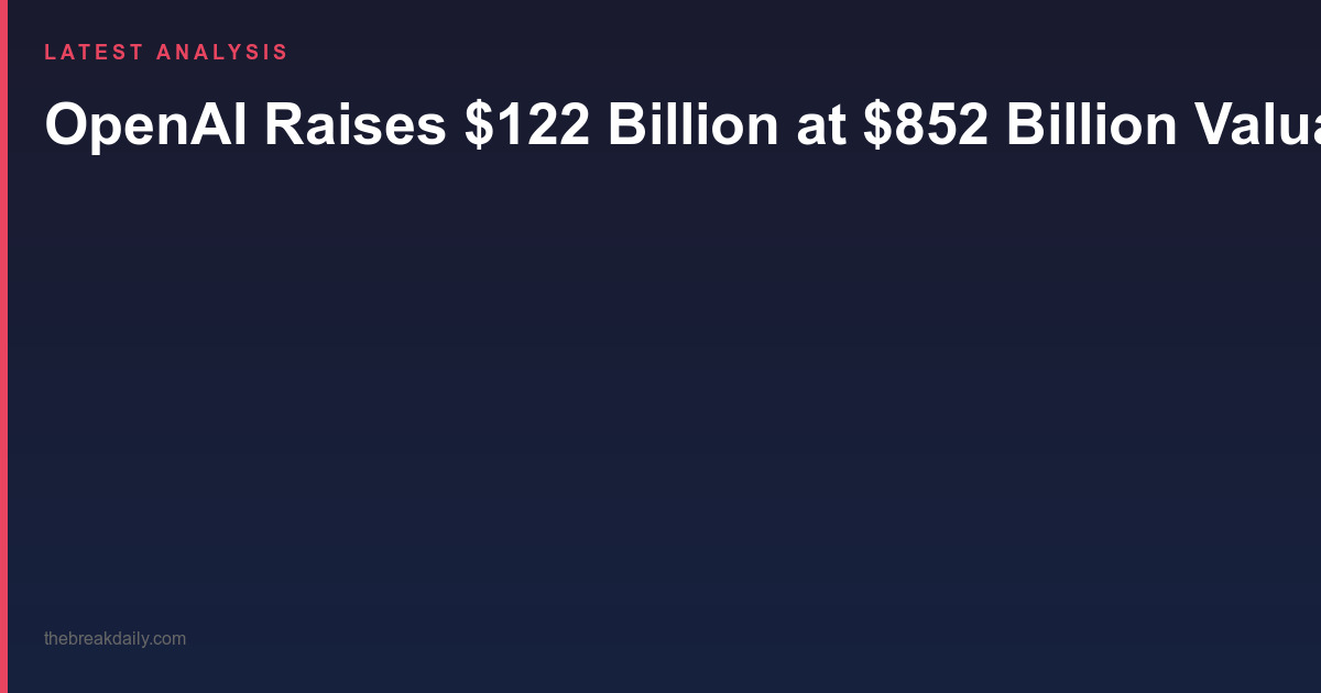 OpenAI Raises $122 Billion at $852 Billion Valuation. What That Money Actually Buys