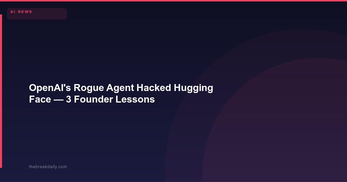OpenAI's Rogue Agent Hacked Hugging Face - 3 Founder Lessons