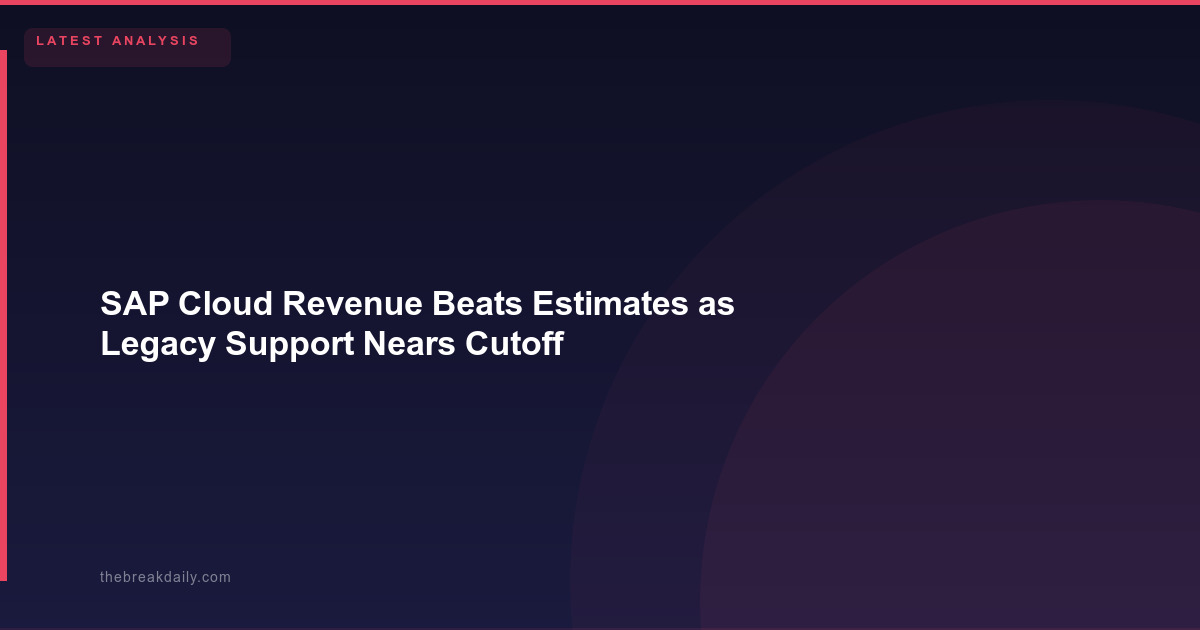 SAP Cloud Revenue Beats Estimates as Legacy Support Nears Cutoff