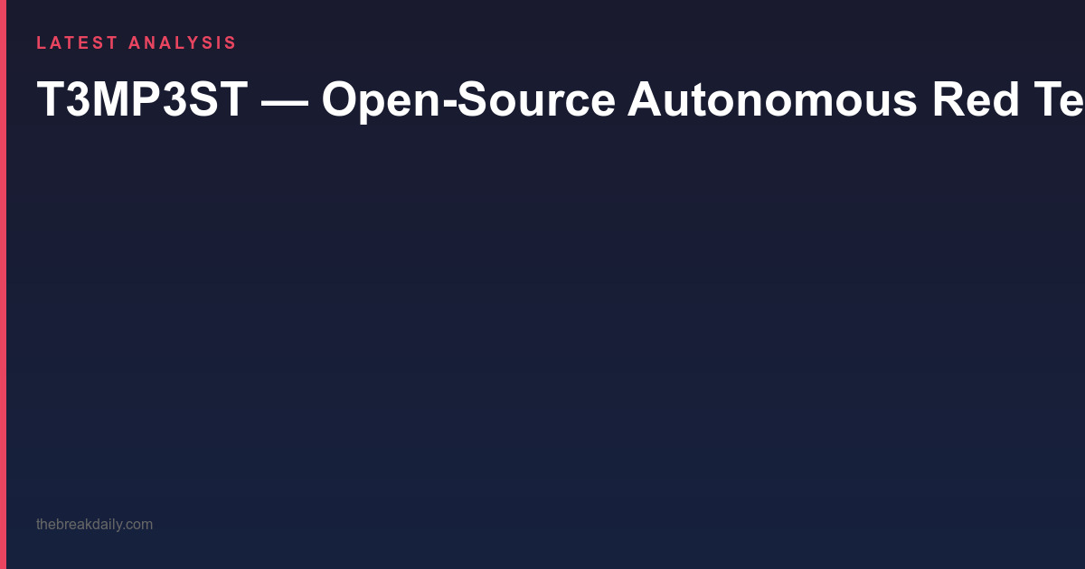 T3MP3ST — Open-Source Autonomous Red Teaming Platform for AI Agents Hits 4,900 GitHub Stars